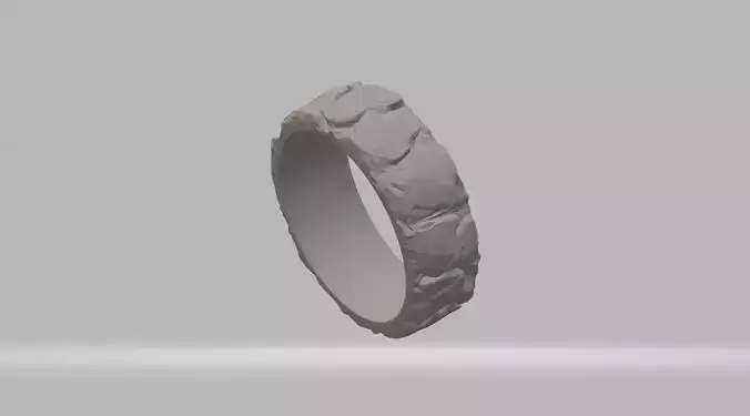 Stone Rock Pattern Ring 3D Model 3D print model