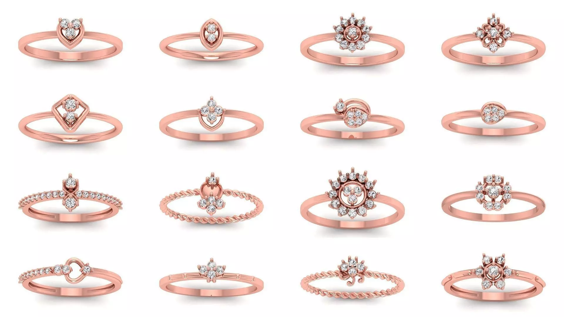 60 Solitaire Women Ring 3dm STL OBJ FBX Details Collection _0