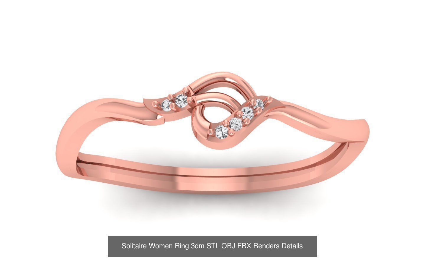 60 Solitaire Women Ring 3dm STL OBJ FBX Details Collection _58