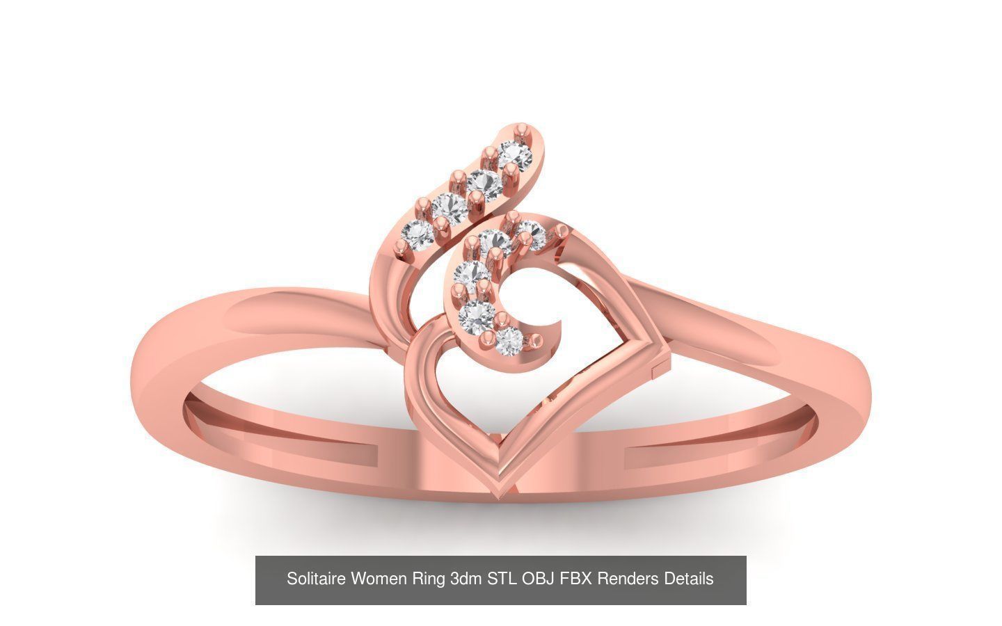 60 Solitaire Women Ring 3dm STL OBJ FBX Details Collection _61