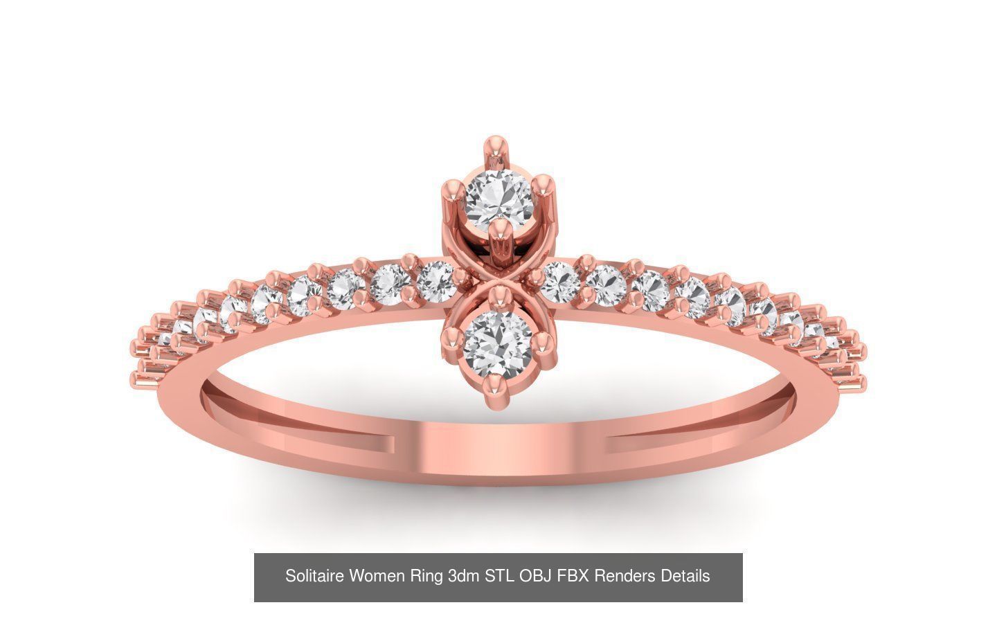 60 Solitaire Women Ring 3dm STL OBJ FBX Details Collection _28