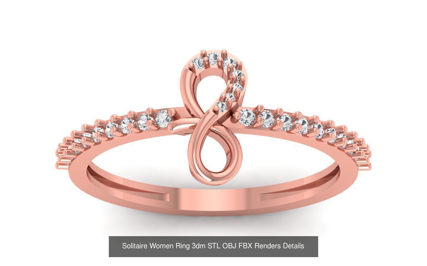 60 Solitaire Women Ring 3dm STL OBJ FBX Details Collection _45