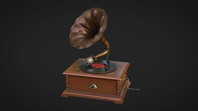 Gramophone Low-poly 3D model