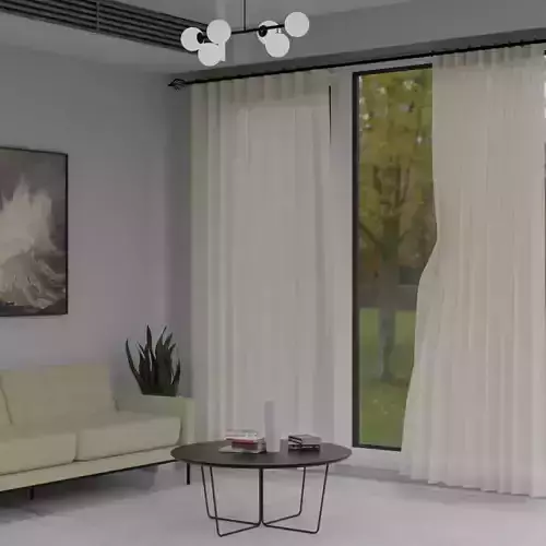 Curtain two curtains Low-poly 3D model