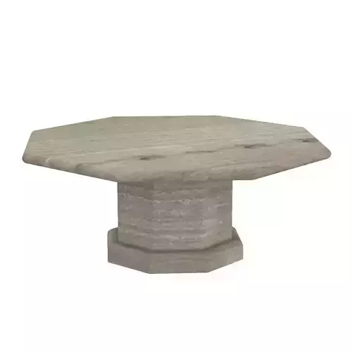 Sculptural Travertine Octagon Coffee Table