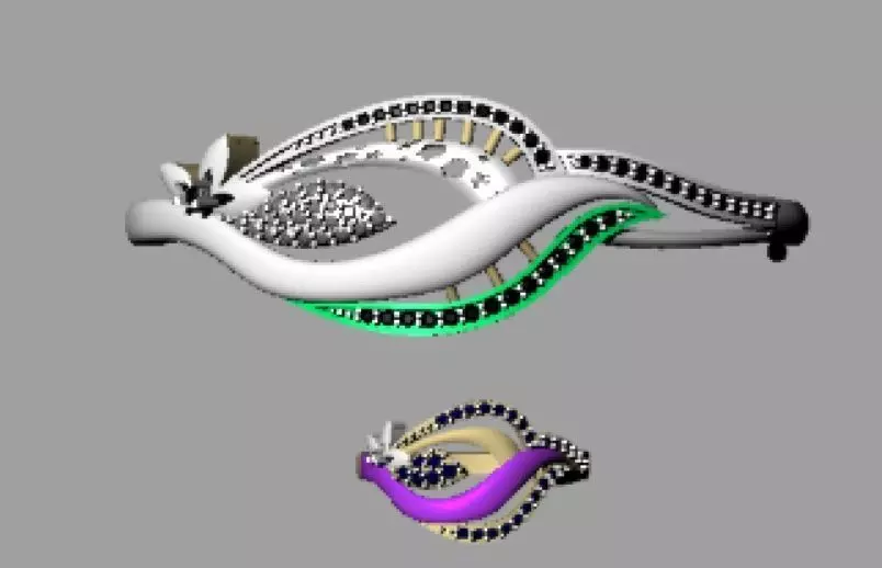 Ring and its Bracelet 3D print model_0