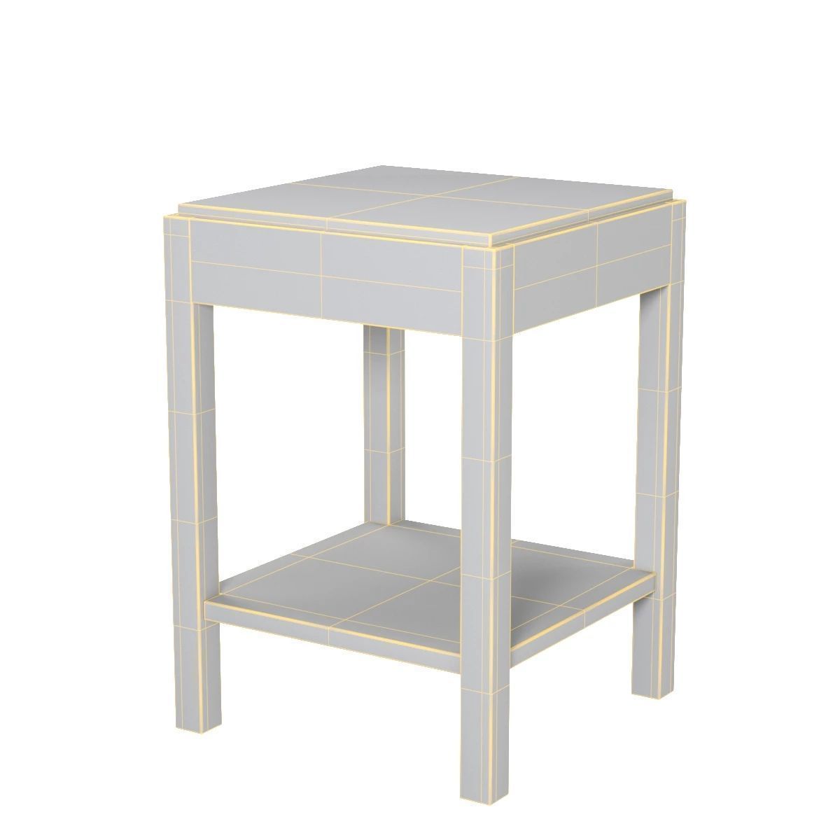 Solid Oak Wood Outdoor Teak Small Table 3D model_2