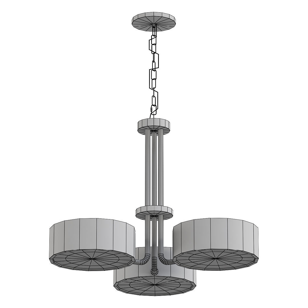 HOLLYWOOD light chandelier in brass 3D model_1