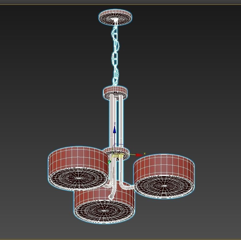 HOLLYWOOD light chandelier in brass 3D model_2