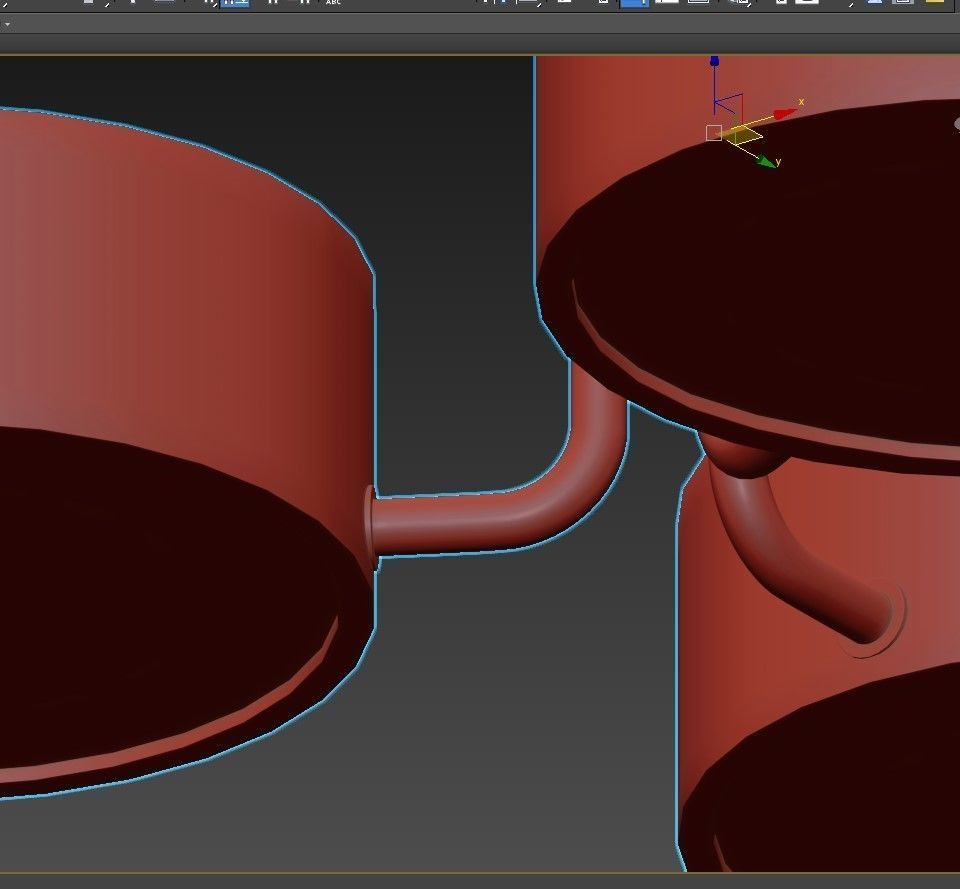 HOLLYWOOD light chandelier in brass 3D model_4