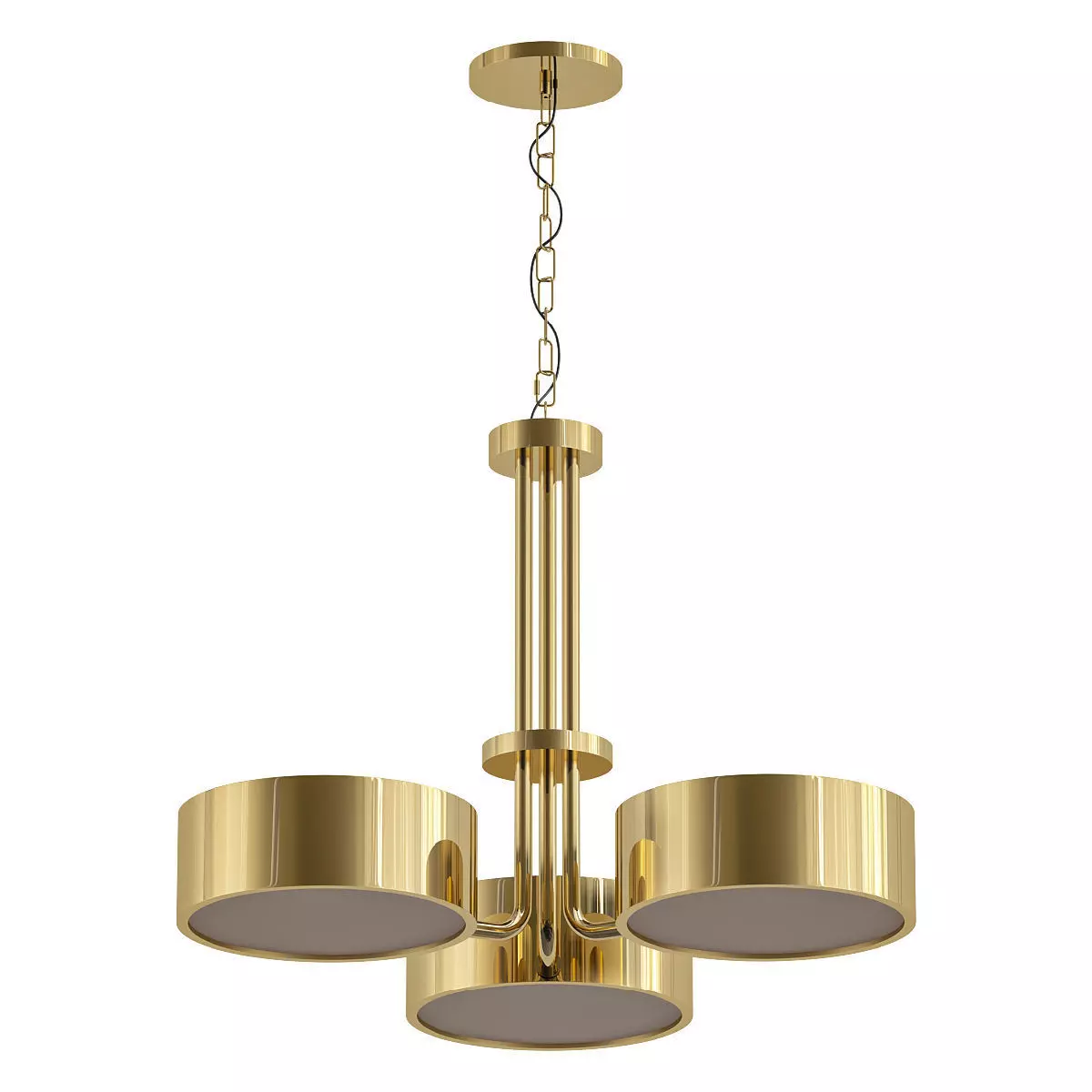 HOLLYWOOD light chandelier in brass 3D model_0