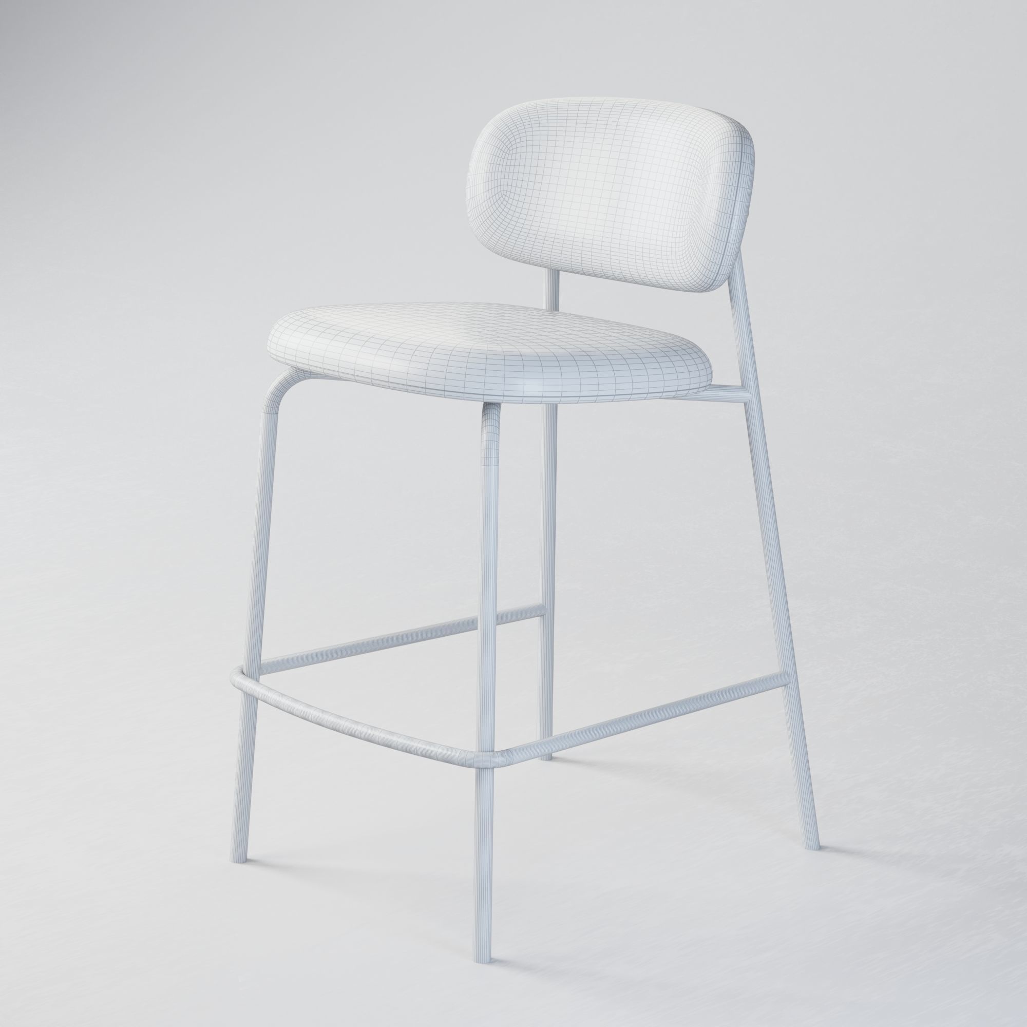 Bar stool Low-poly 3D model_3
