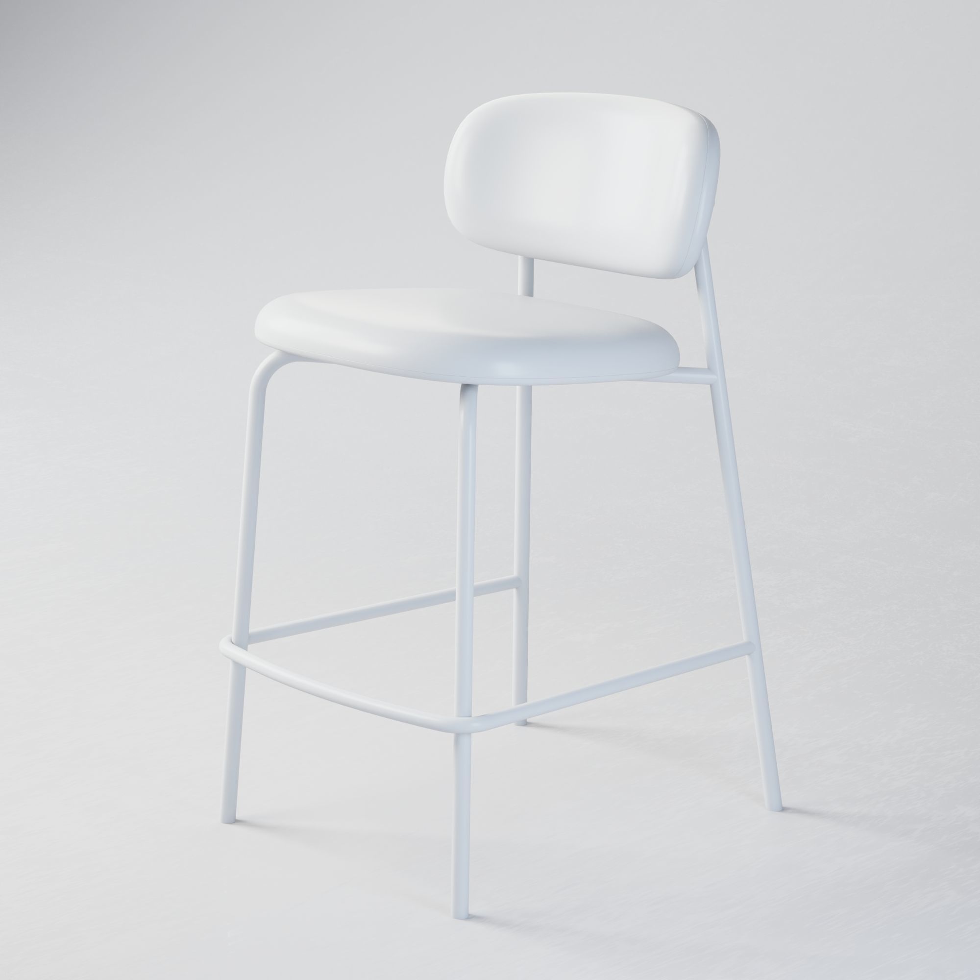 Bar stool Low-poly 3D model_2