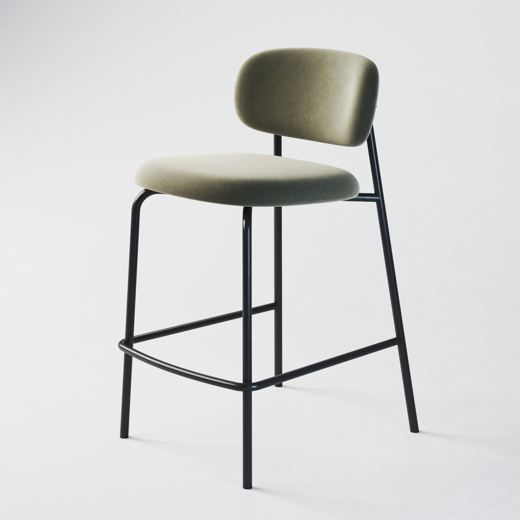 Bar stool Low-poly 3D model_4