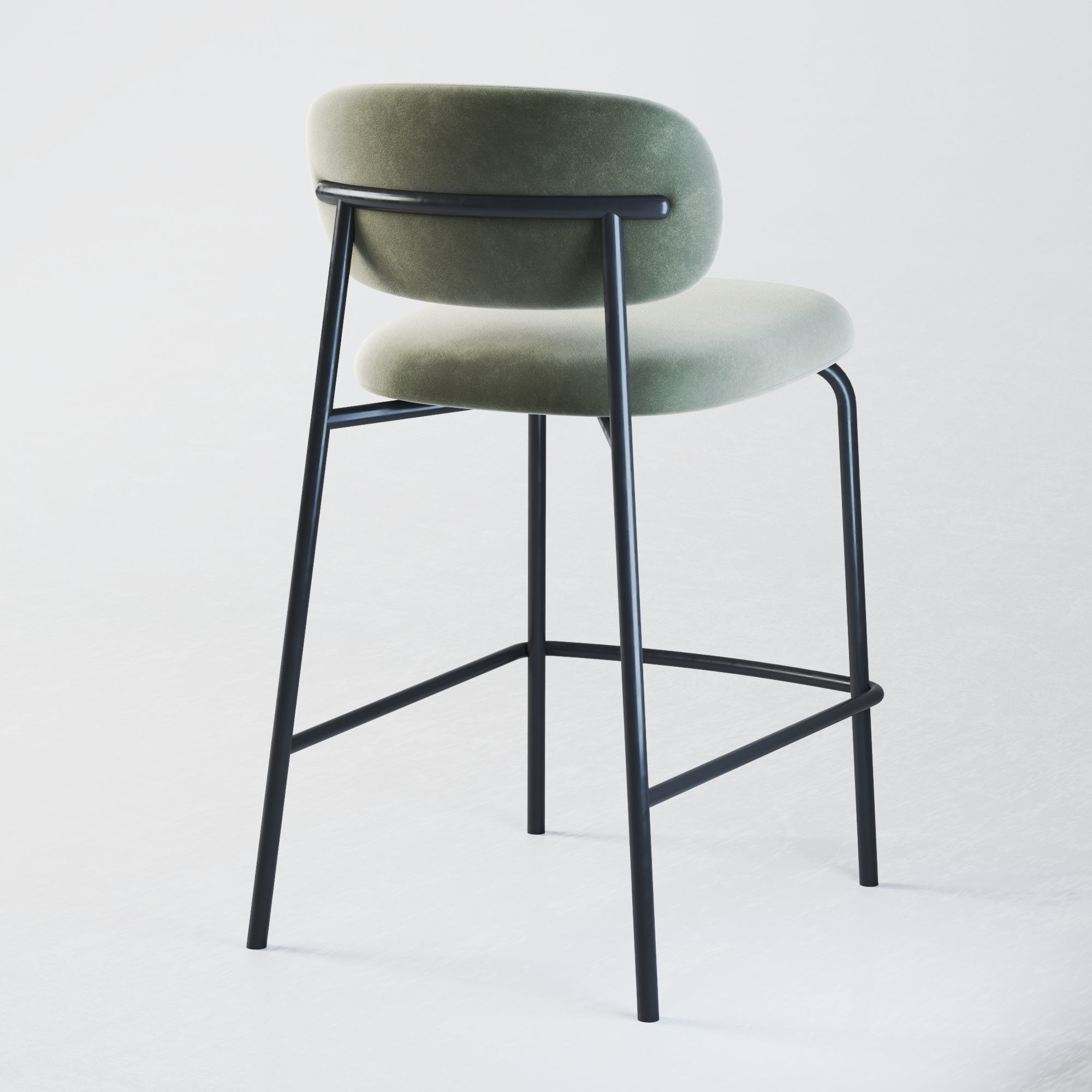 Bar stool Low-poly 3D model_7