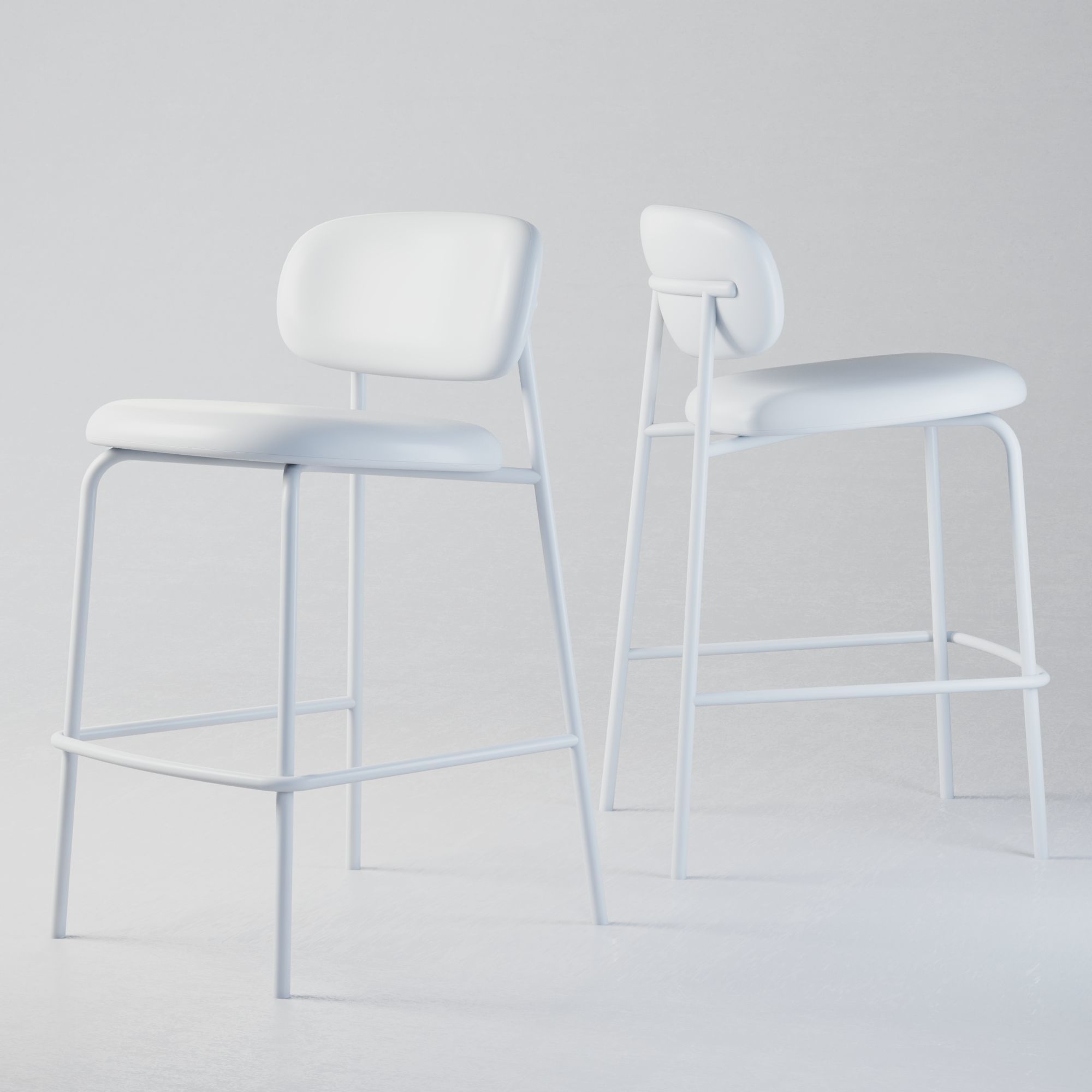 Bar stool Low-poly 3D model_8