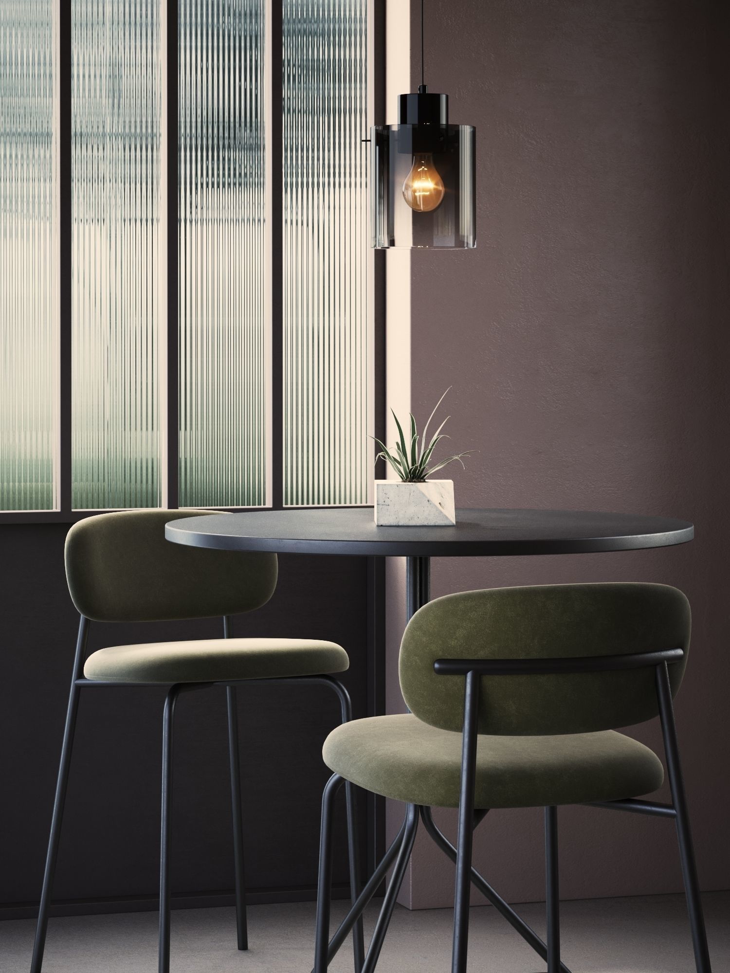 Bar stool Low-poly 3D model_1