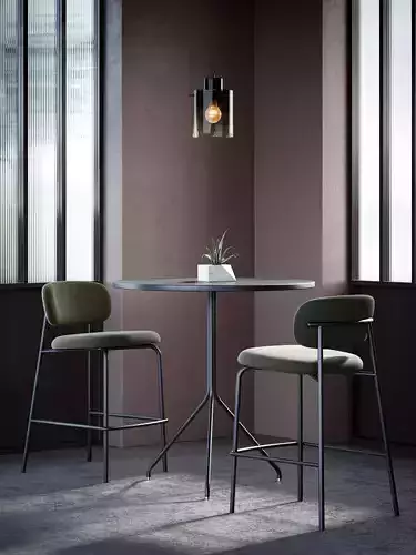 Bar stool Low-poly 3D model