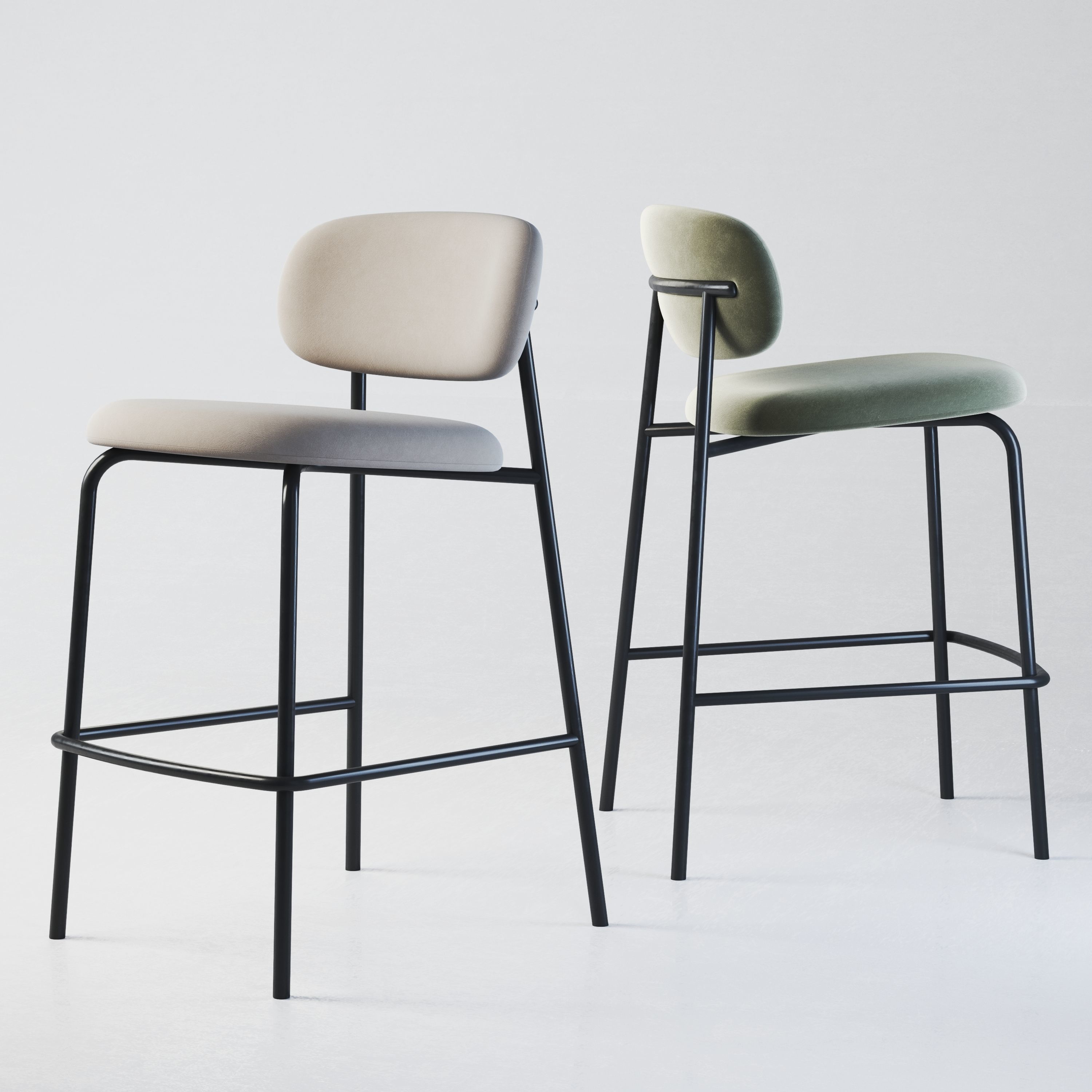 Bar stool Low-poly 3D model_10