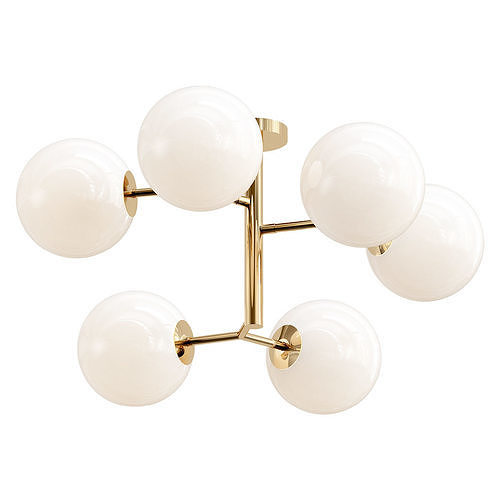 CONSTELLATION gold ceiling light with five balls 3D model