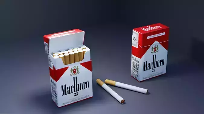 Cigarette pack  Low-poly 3D model