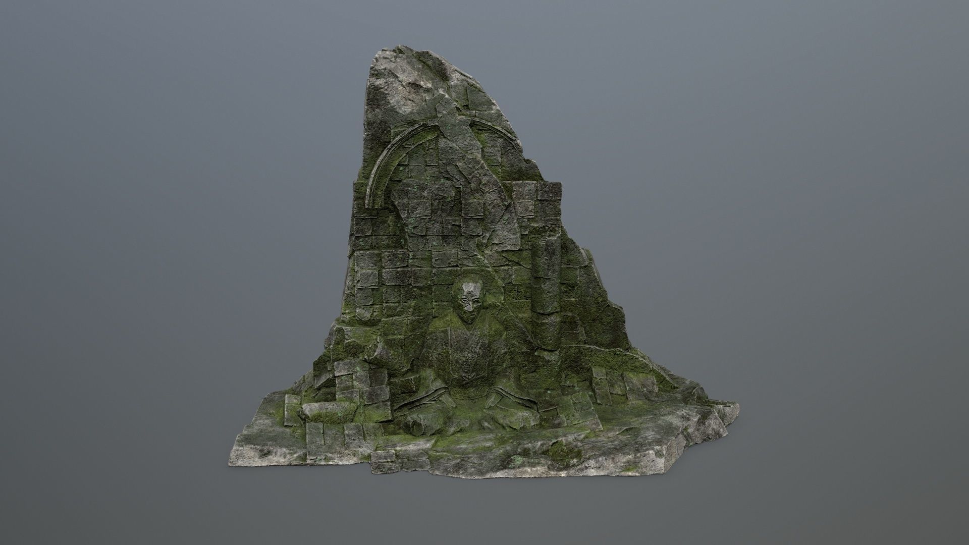 Buddha Rock Low-poly 3D model_1