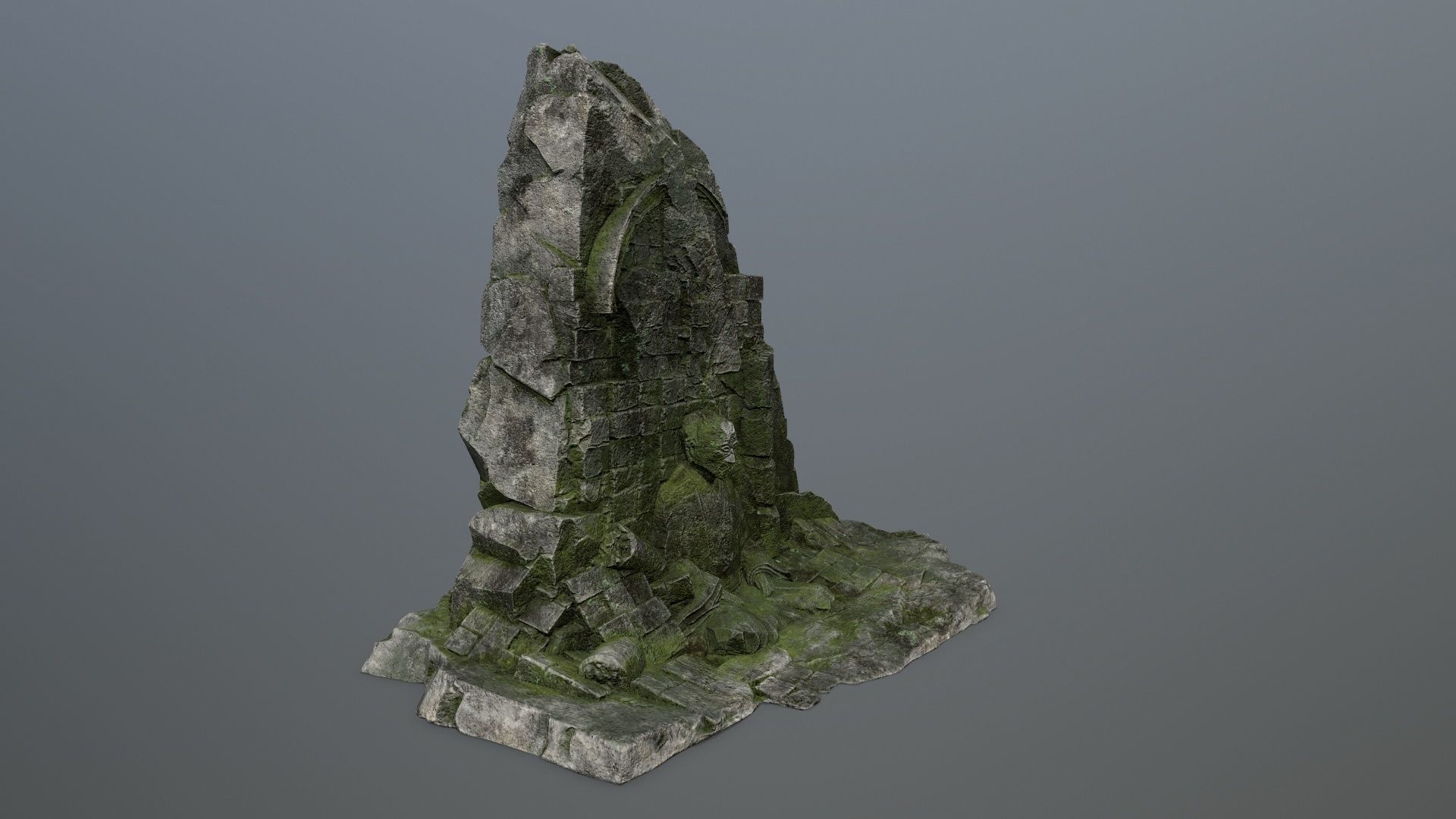 Buddha Rock Low-poly 3D model_2