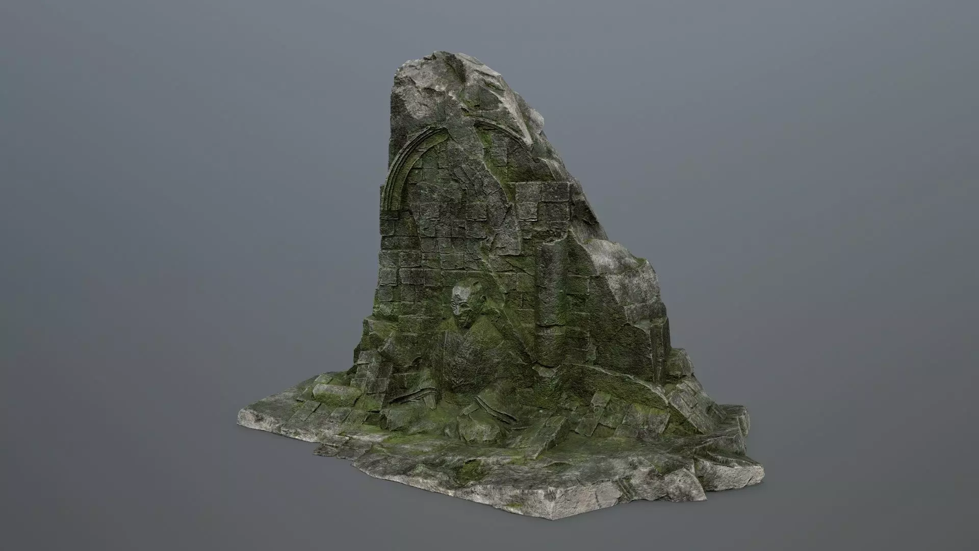 Buddha Rock Low-poly 3D model_0