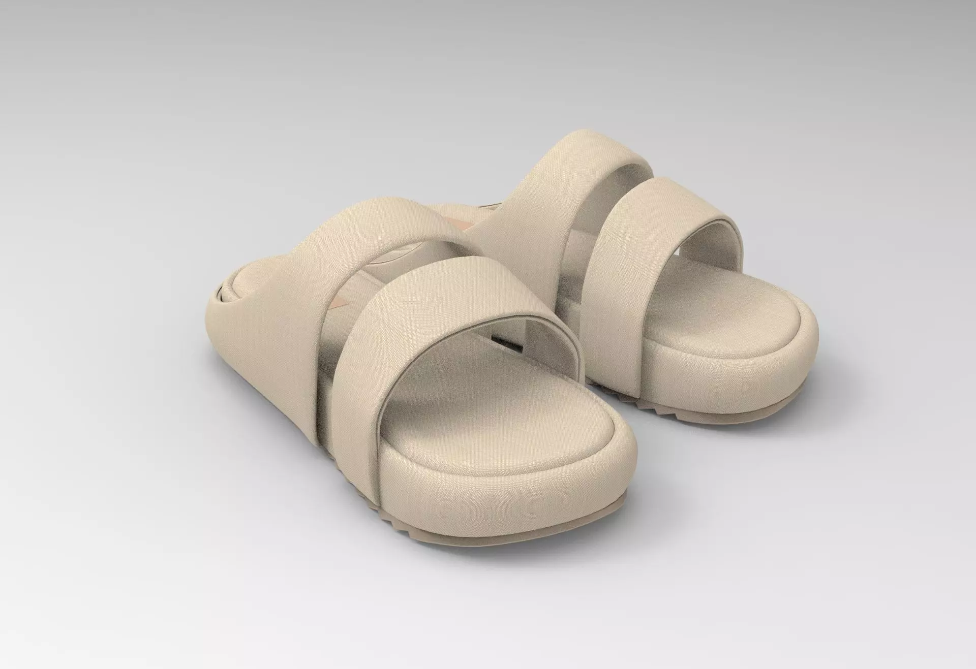 Polyester Padded Sandals Low-poly 3D model