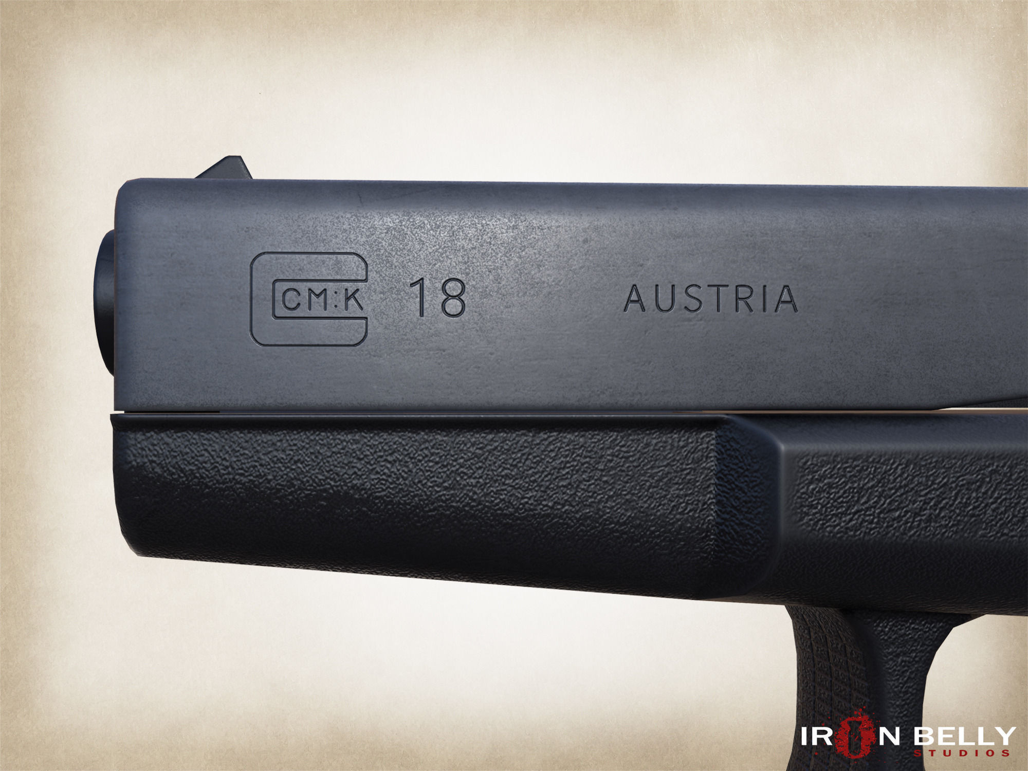 AAA FPS G-18 Pistol  Low-poly 3D model_4