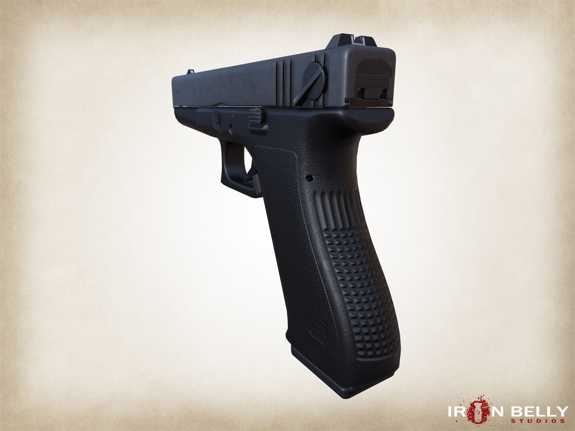 AAA FPS G-18 Pistol  Low-poly 3D model_7