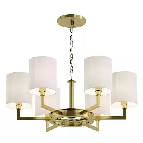 ROYALE light chandelier in brass with shades