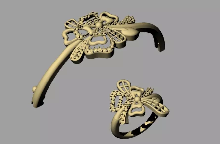 bracelet and its ring  3D print model_0