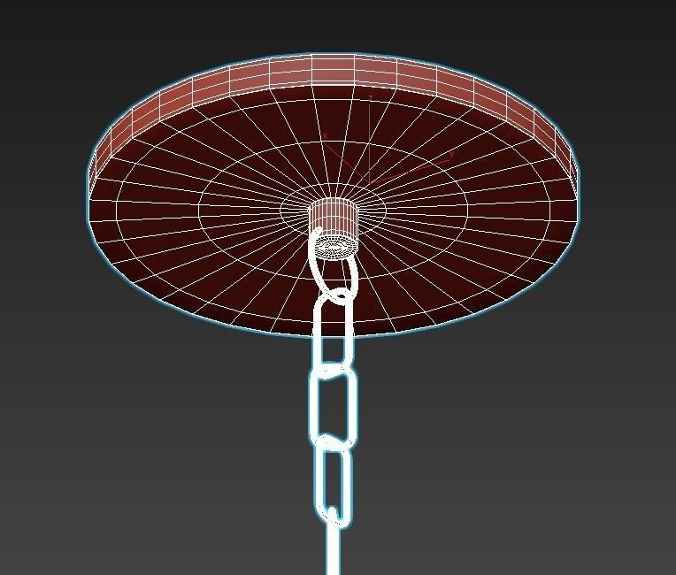 WINDSOR light brass chandelier with glass shades 3D model_5