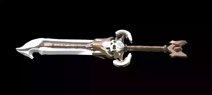 Grim Reaper Sword Bone Claymore 3D model