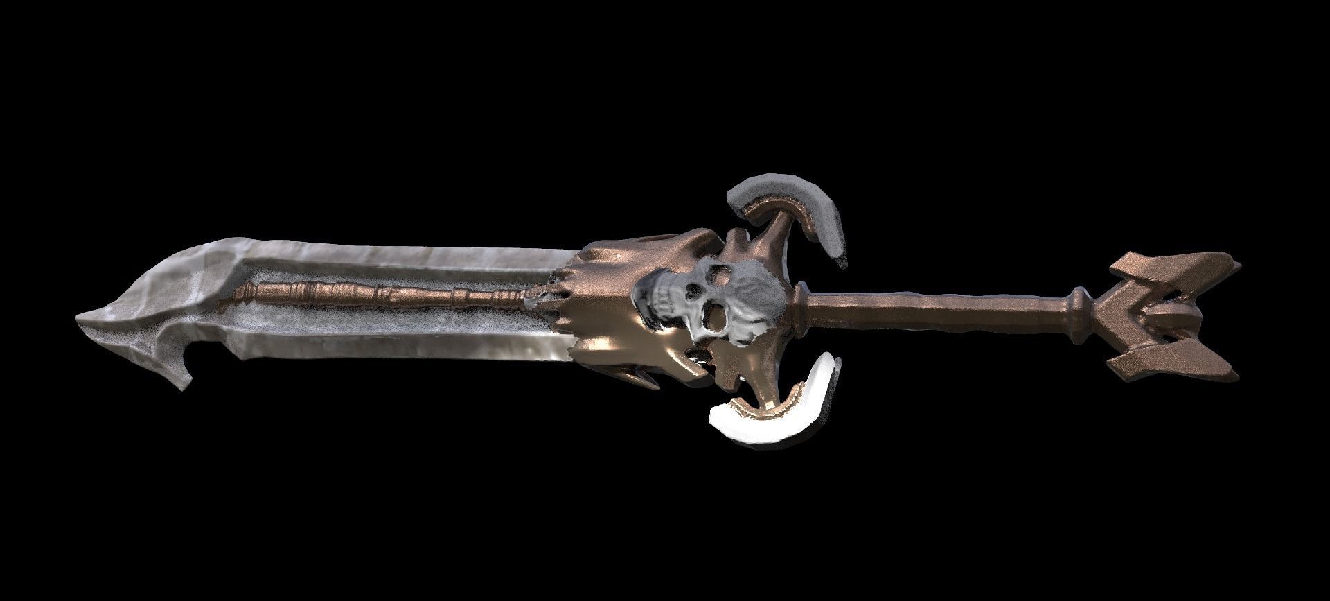 Grim Reaper Sword Stone Claymore 3D model_1