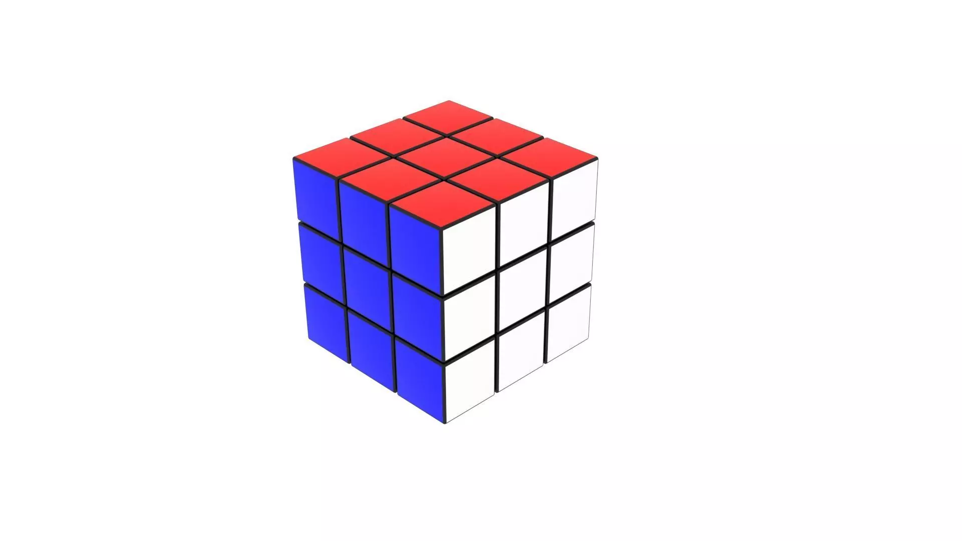 Making Flag Of Italy With Rubiks Cube 3D model