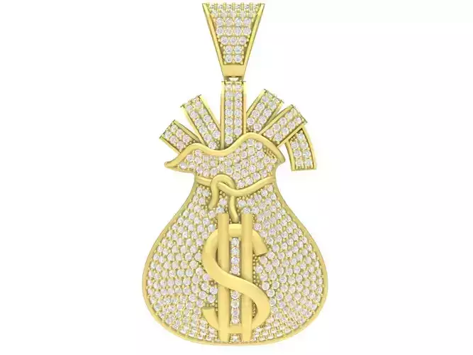 Dollar Diamond Bag Pendant 3903