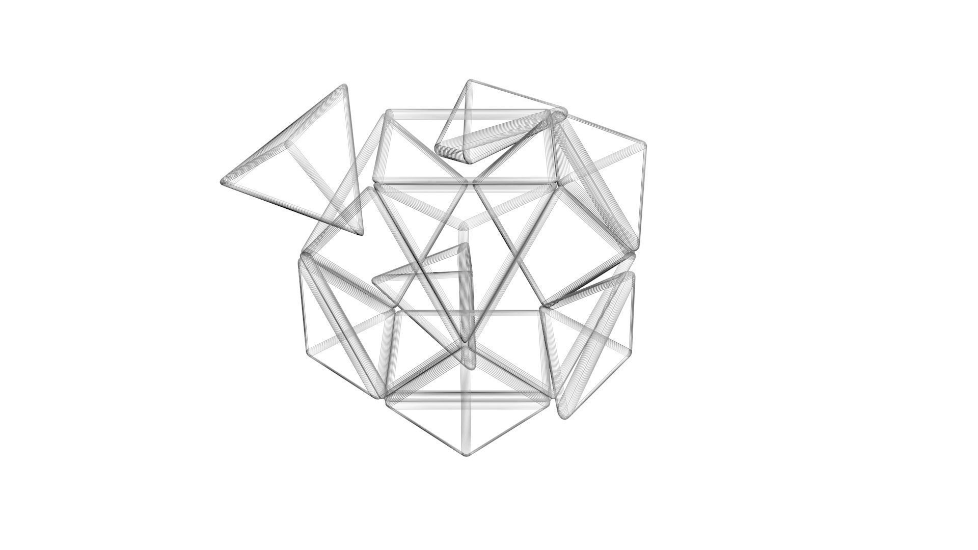 Skewb Puzzle With Solving Animation 3D model_43