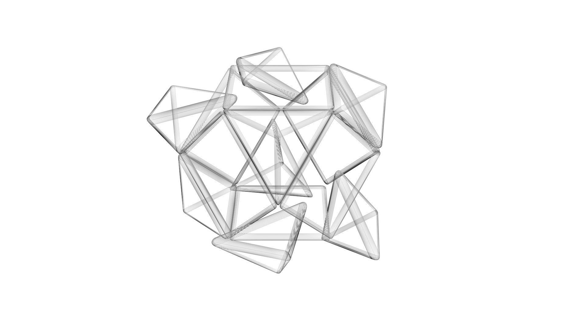 Skewb Puzzle With Solving Animation 3D model_42