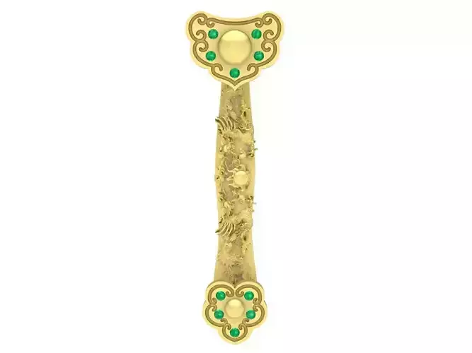 chinese gold and diamond ruyi pendant for women 3904