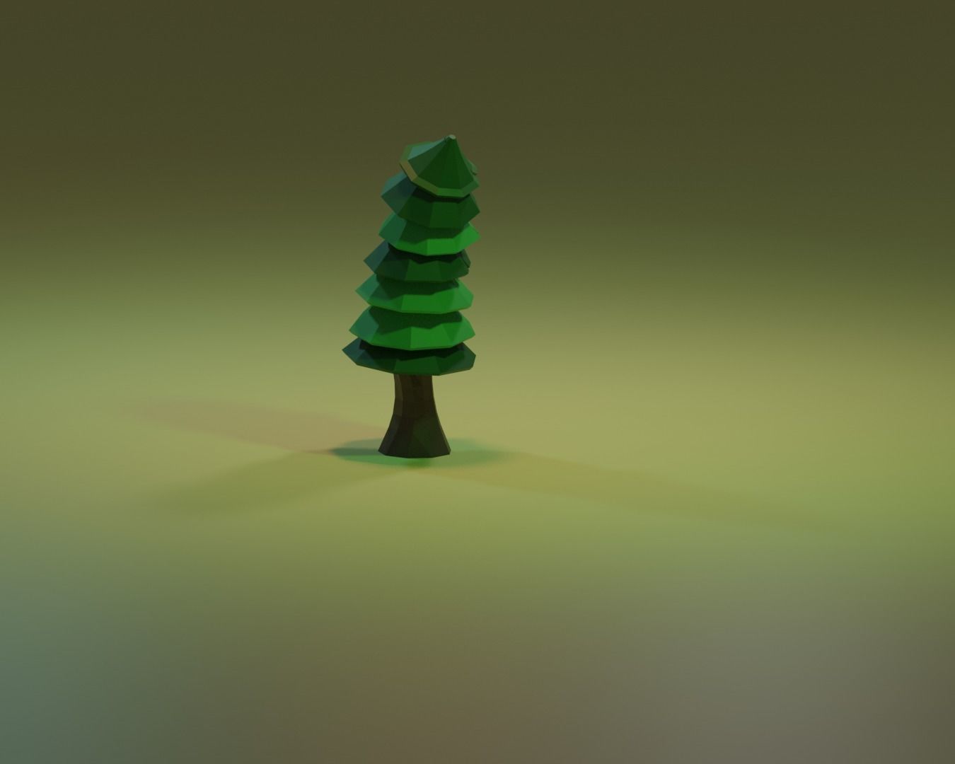 Cone Tree Low-poly 3D model_3