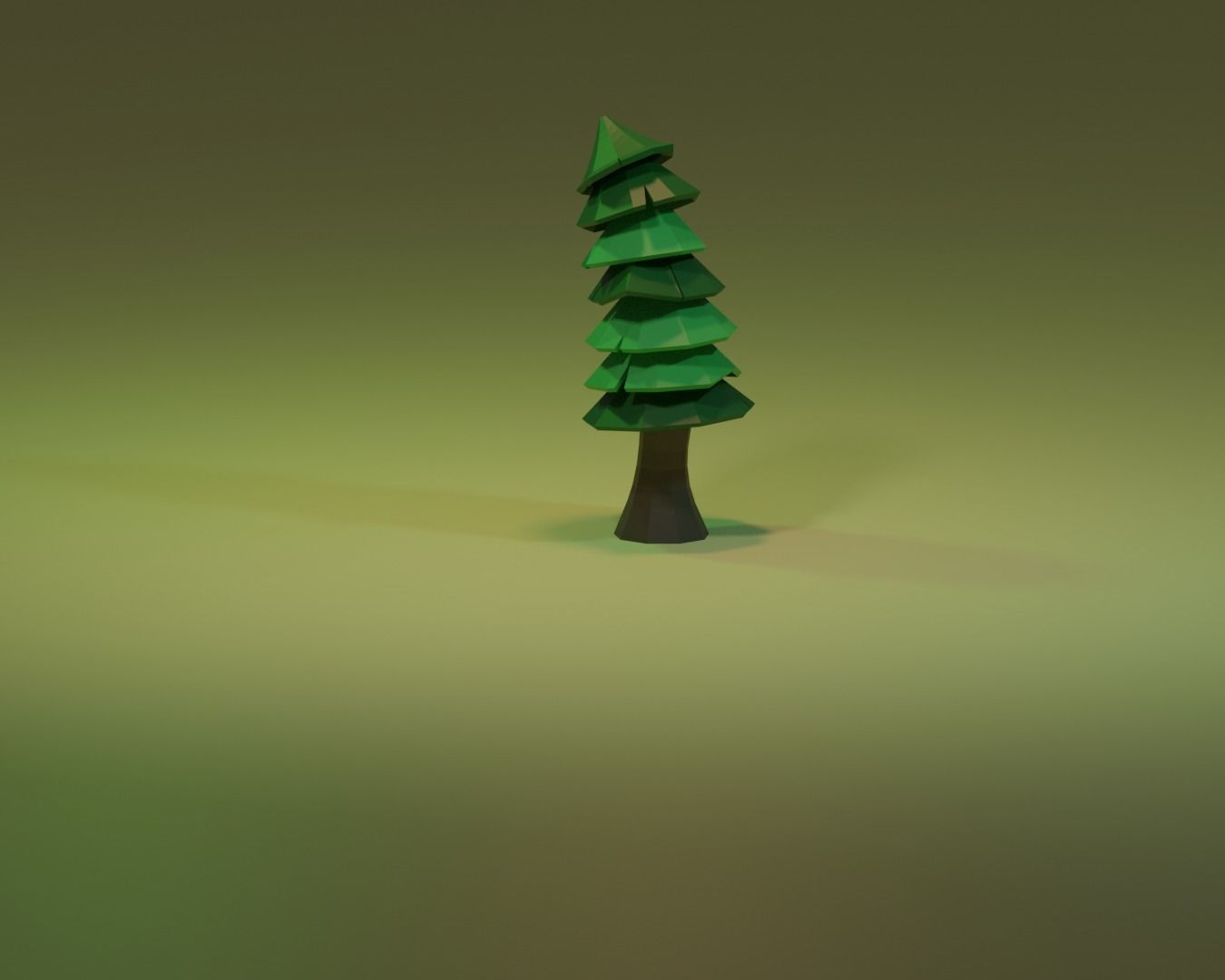 Cone Tree Low-poly 3D model_2