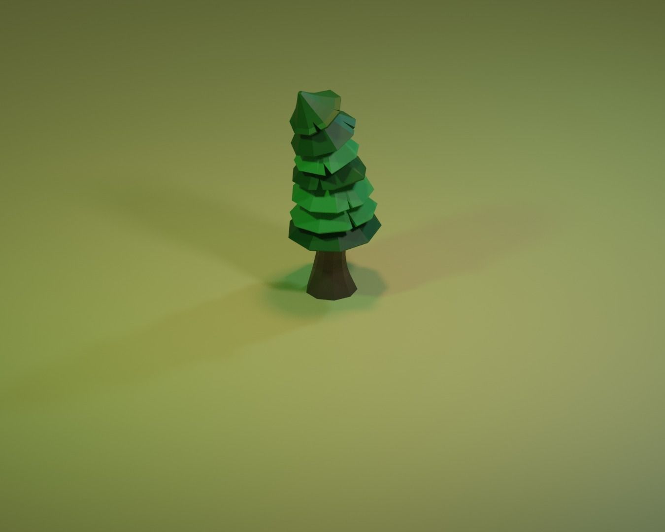 Cone Tree Low-poly 3D model_1
