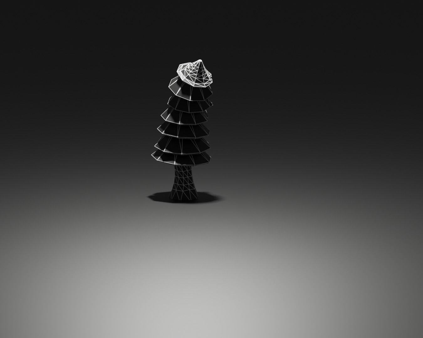 Cone Tree Low-poly 3D model_5