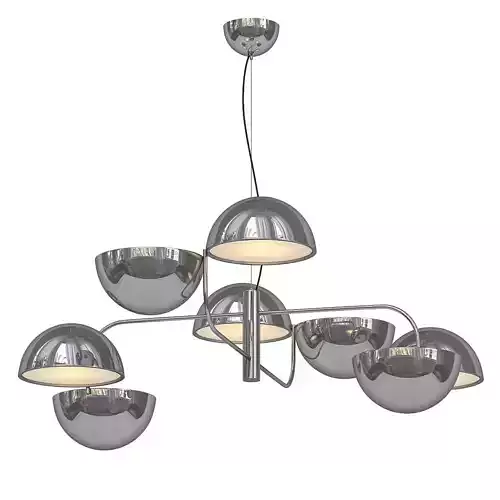 Elisabeth chrome chandelier with six lights 3D model