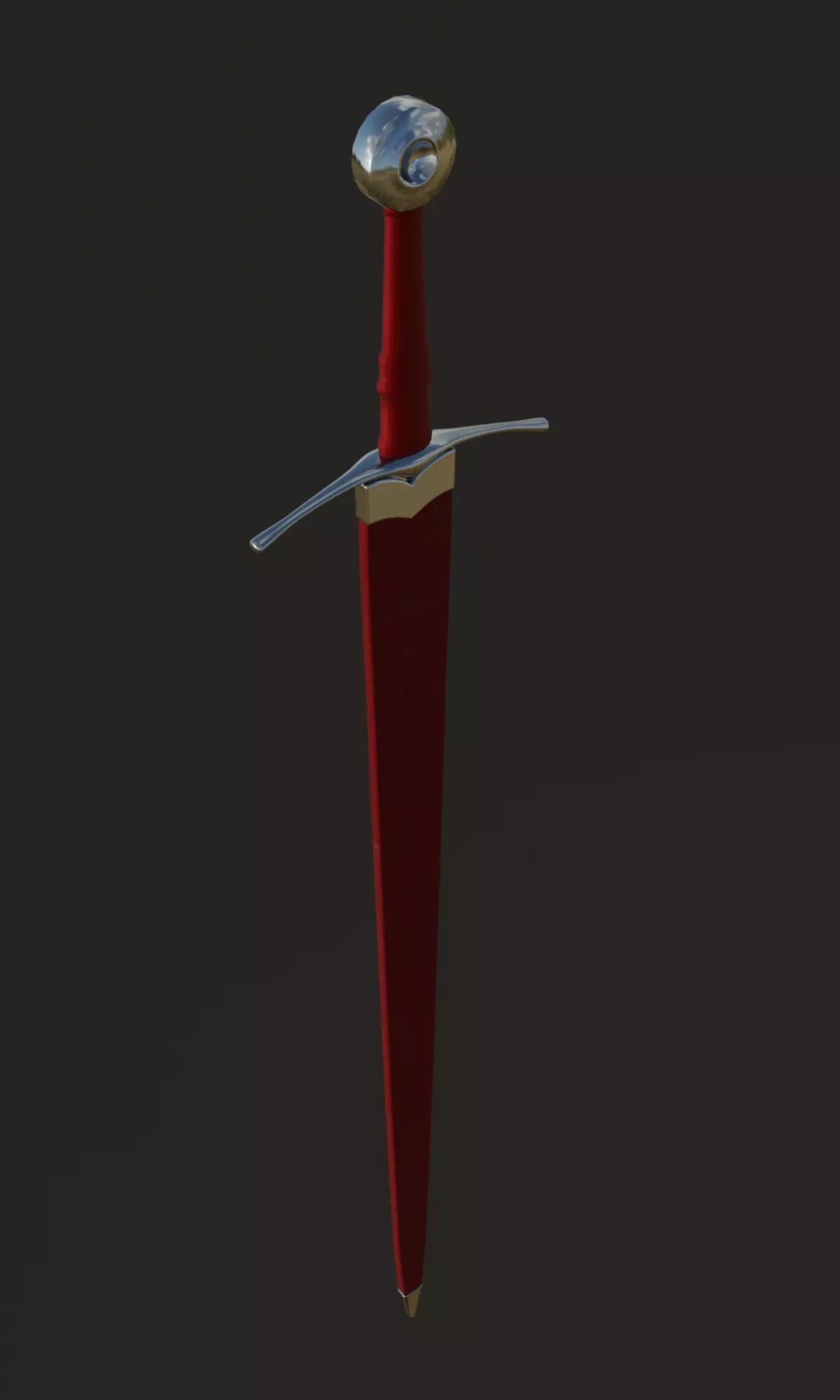  Knightly sword  low poly 3D model Medieval weapon Low-poly 3D model_0