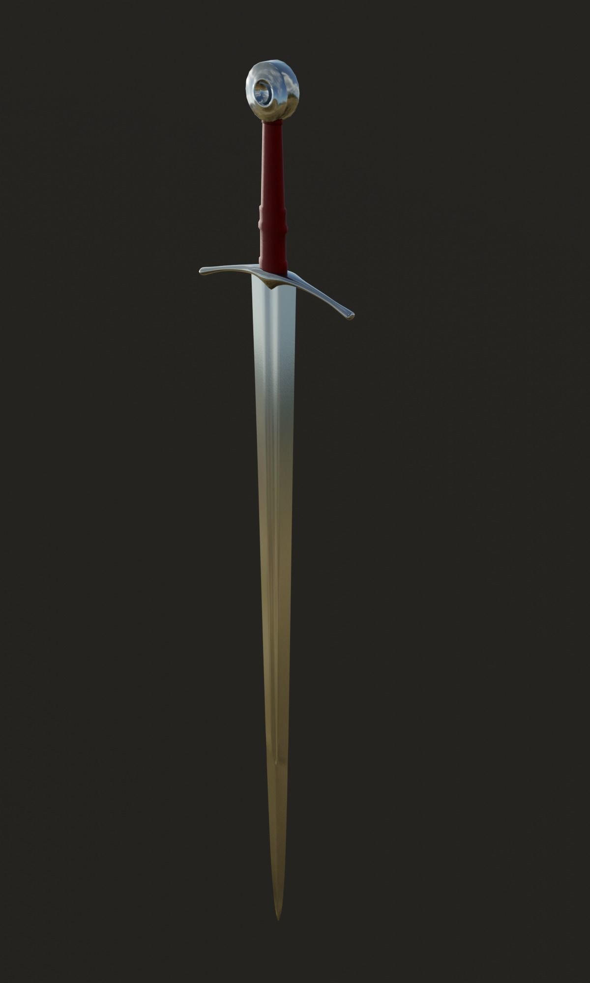  Knightly sword  low poly 3D model Medieval weapon Low-poly 3D model_7