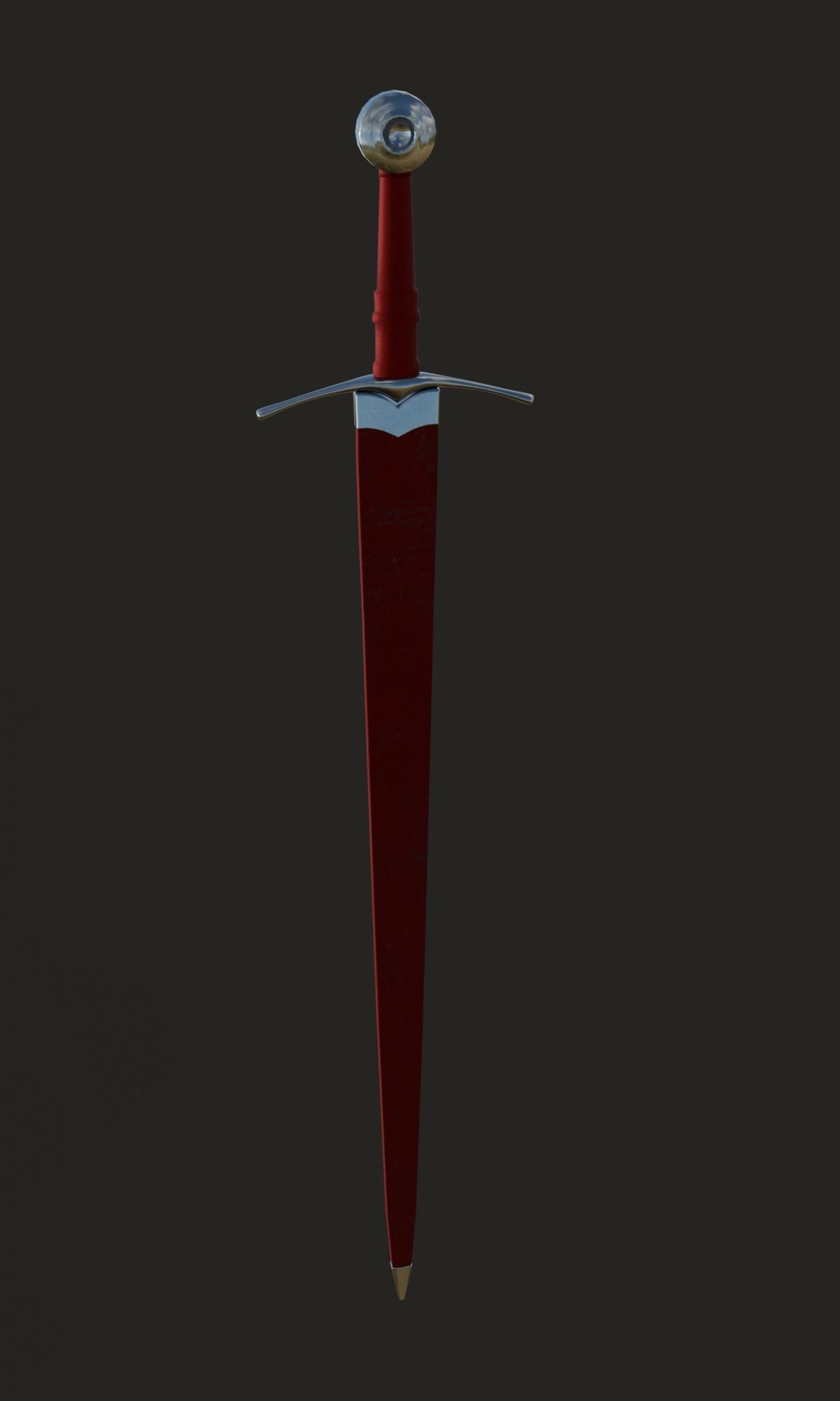  Knightly sword  low poly 3D model Medieval weapon Low-poly 3D model_1
