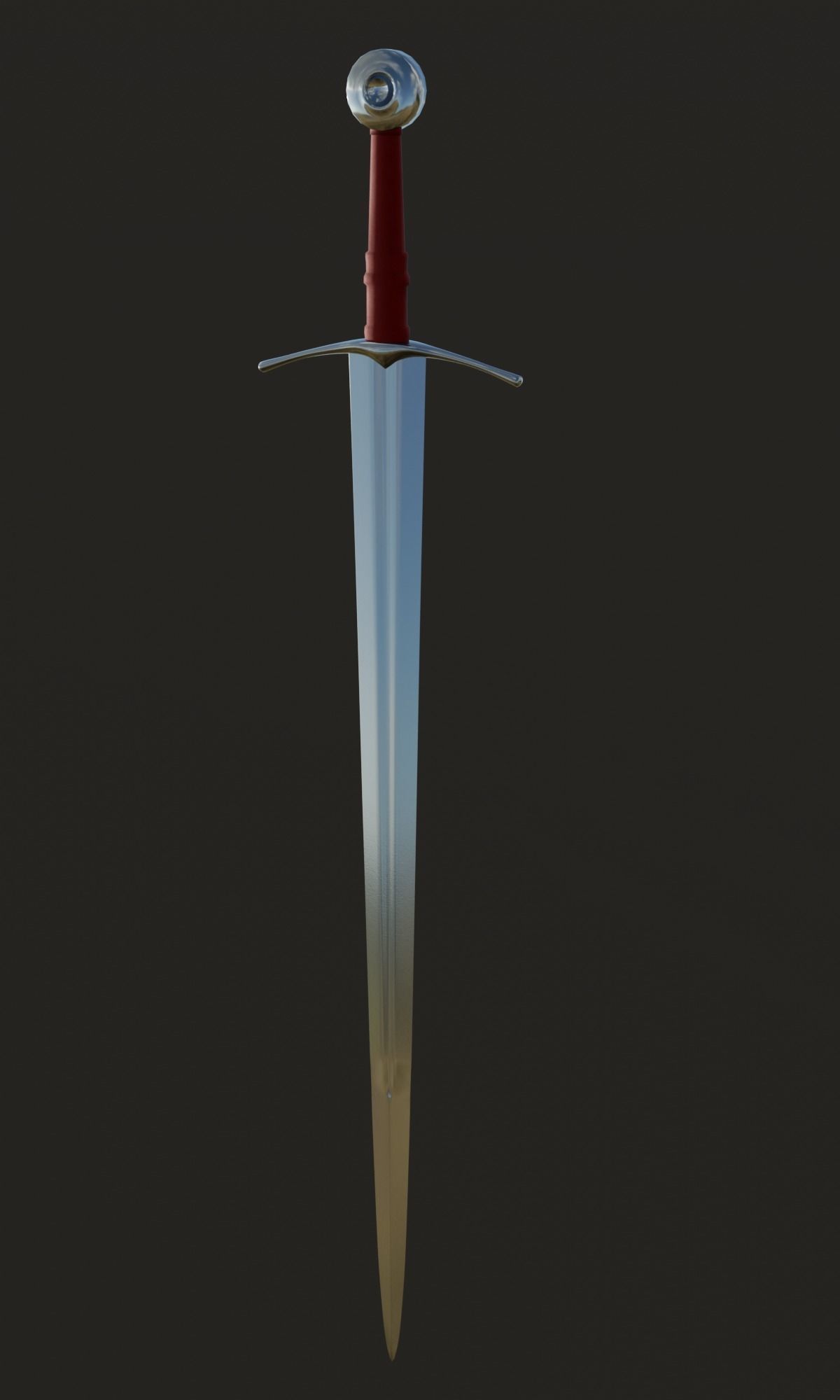  Knightly sword  low poly 3D model Medieval weapon Low-poly 3D model_9
